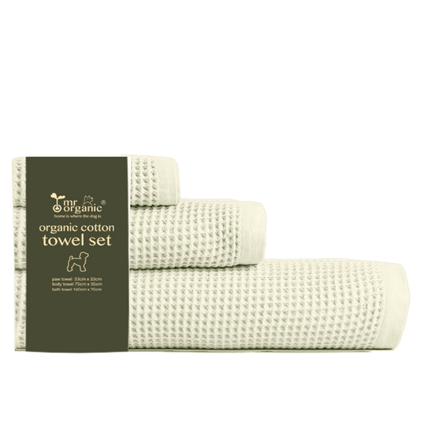 organic cotton towel set ( natural beige )
