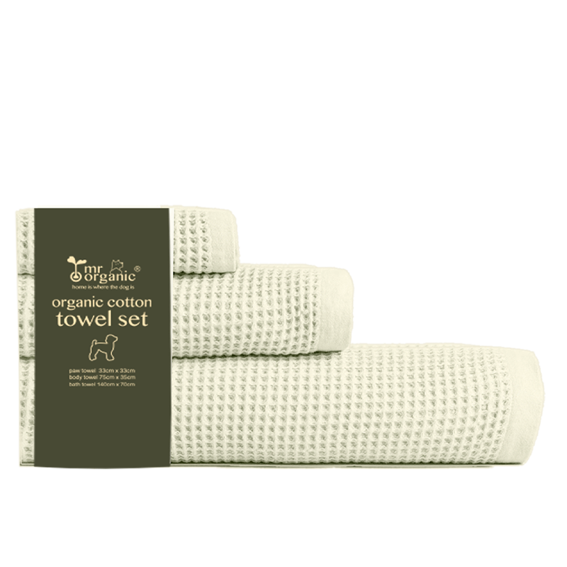 organic cotton towel set ( natural beige )